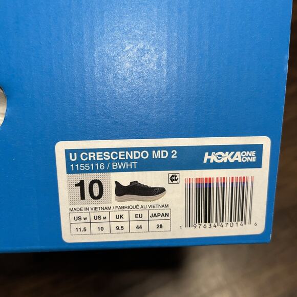 HOKA Crescendo 2 MD Track and Field Shoes Black/White Size Men’s 10 - Women 11.5 - Picture 8 of 8